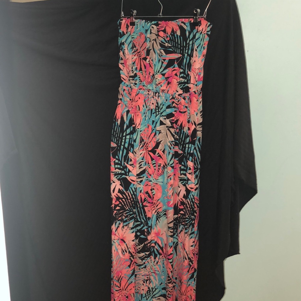 Tropical strapless dress size large